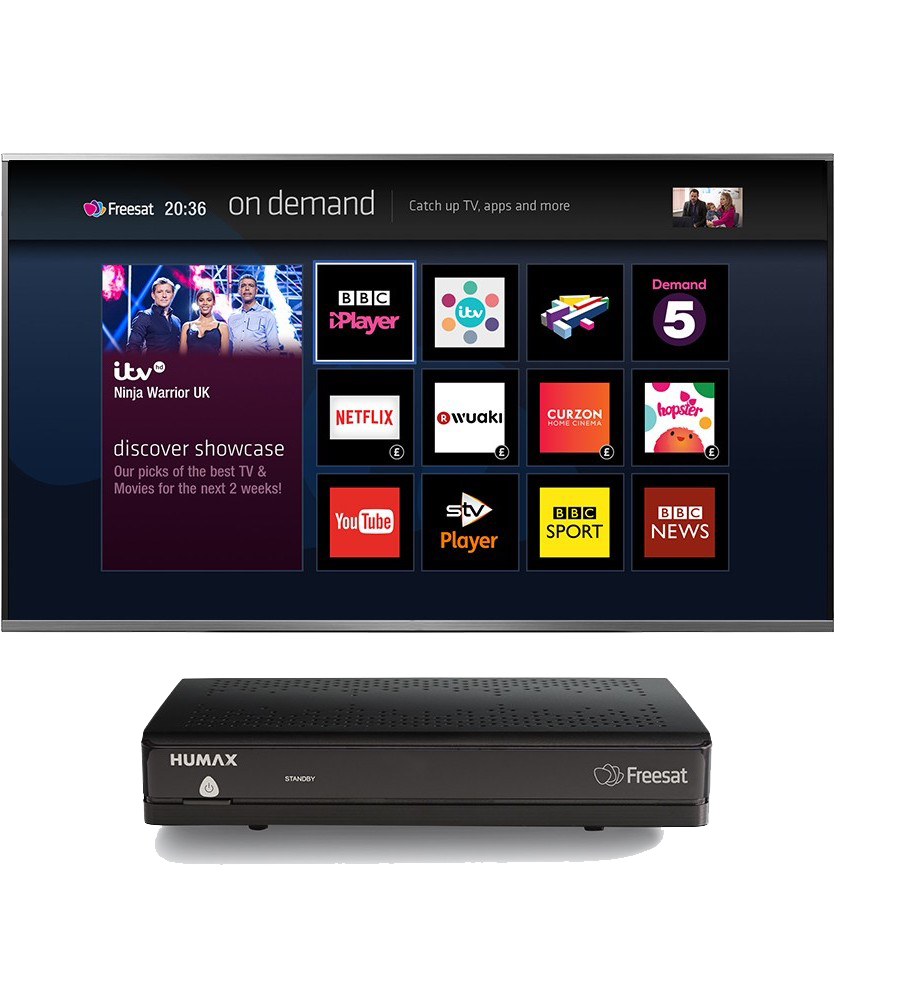aerial or satellite set top box showing chanels